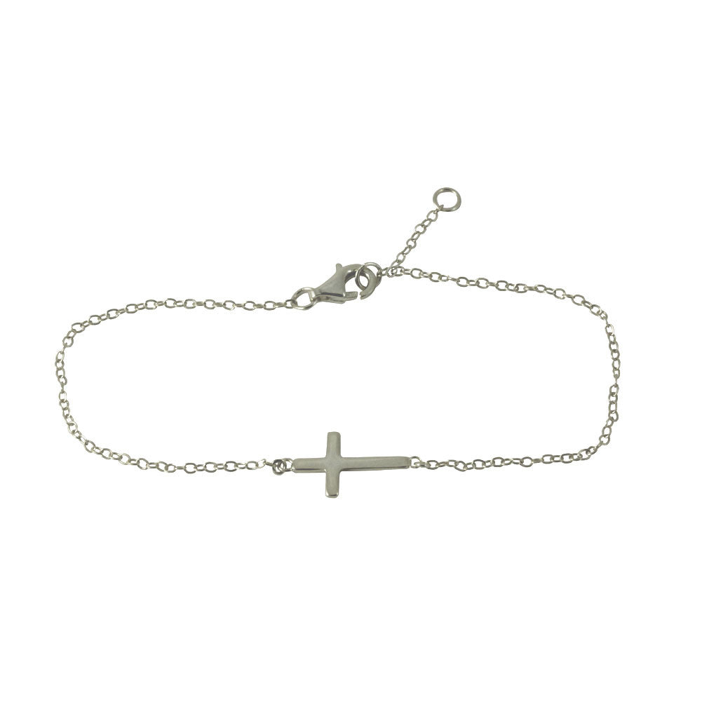 Sterling Silver Mini Cross Bracelet