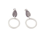 Sterling Silver Teardrop Stud Dangle Hoop Circle Earrings