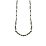 Silver Pyrite Beaded Wrap Necklace 30 inch