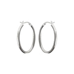 Sterling Silver "Silver Arches" Oval Hoop Earrings