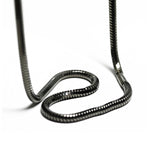 "Slinky" Black Snake Long Chain Necklace