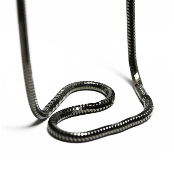 "Slinky" Black Snake Long Chain Necklace