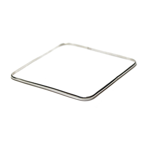 Silver Square Bangle Bracelet Slim Stackable