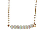 White Opal Bar Necklace