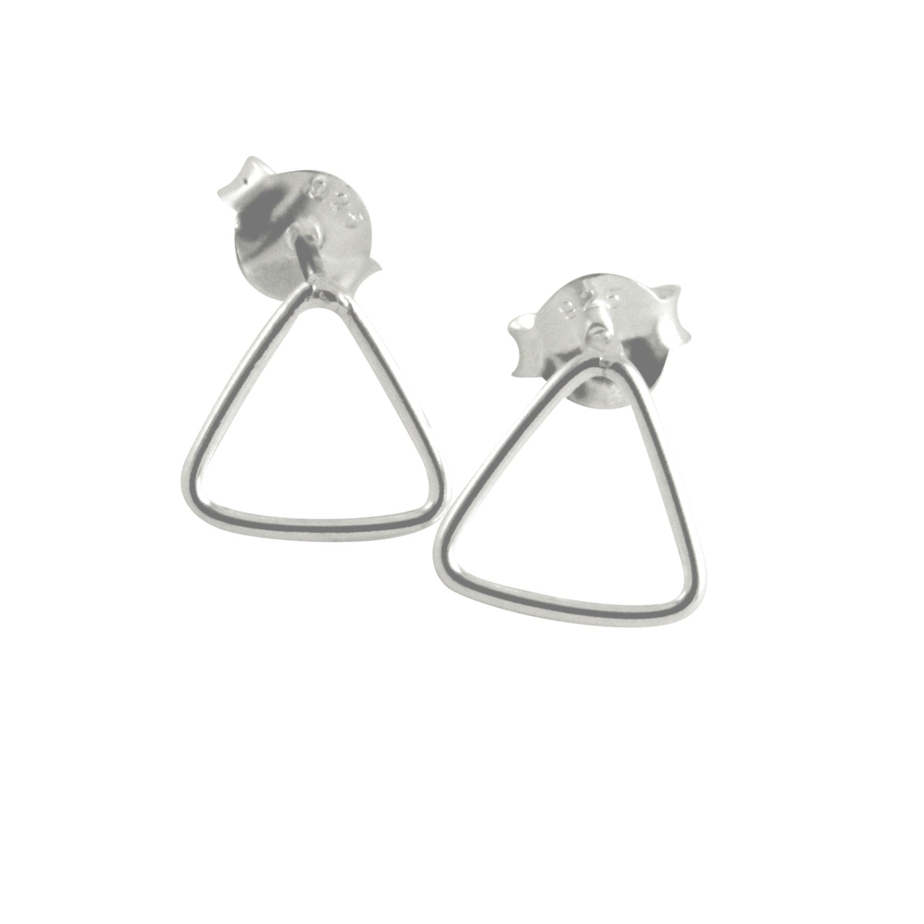 Sterling Silver Open Triangle Stud Earrings