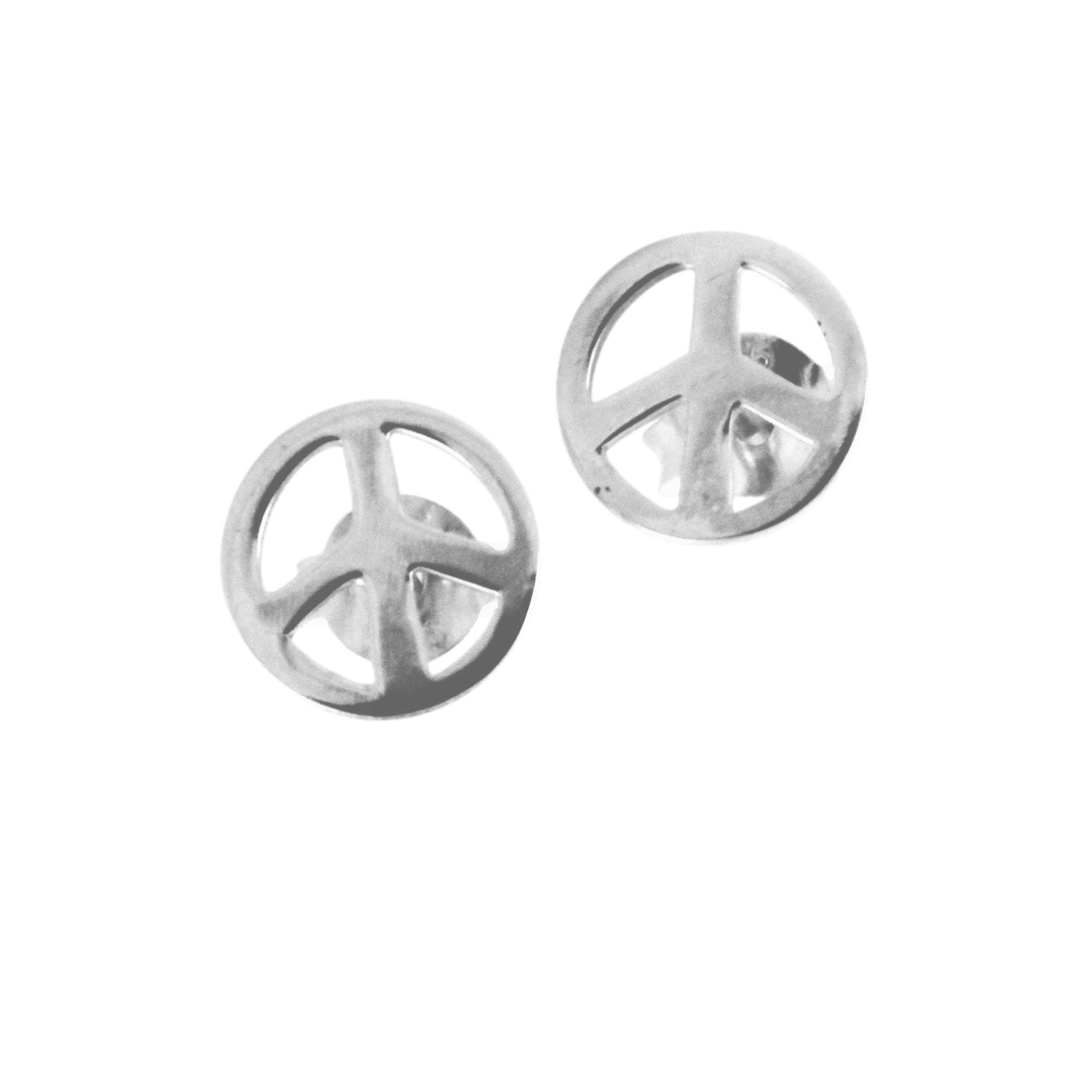 Sterling Silver Peace Stud Earrings