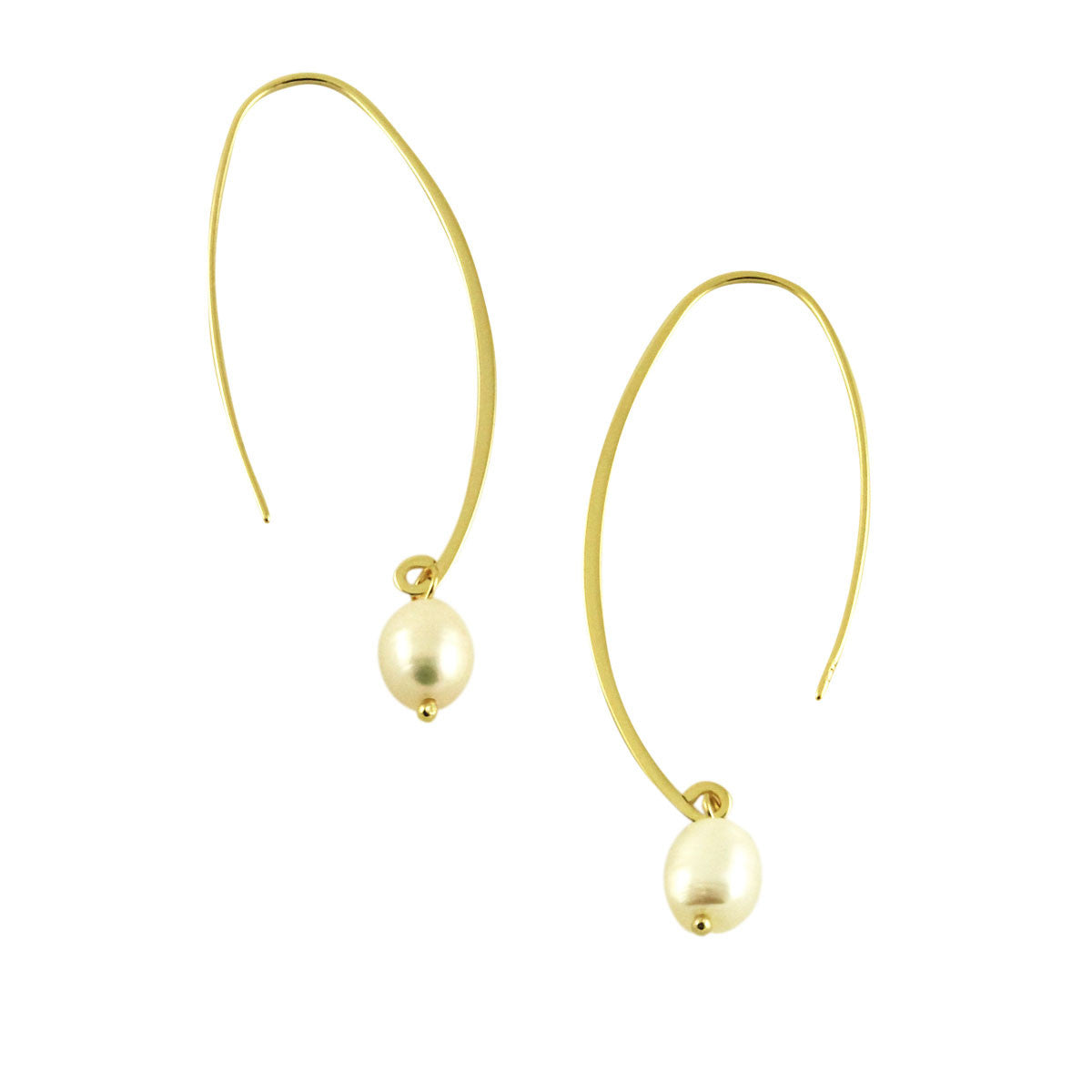 Pearl Threader Hoop Earrings