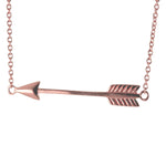 Sterling Silver Horizontal Arrow Pendant Necklace