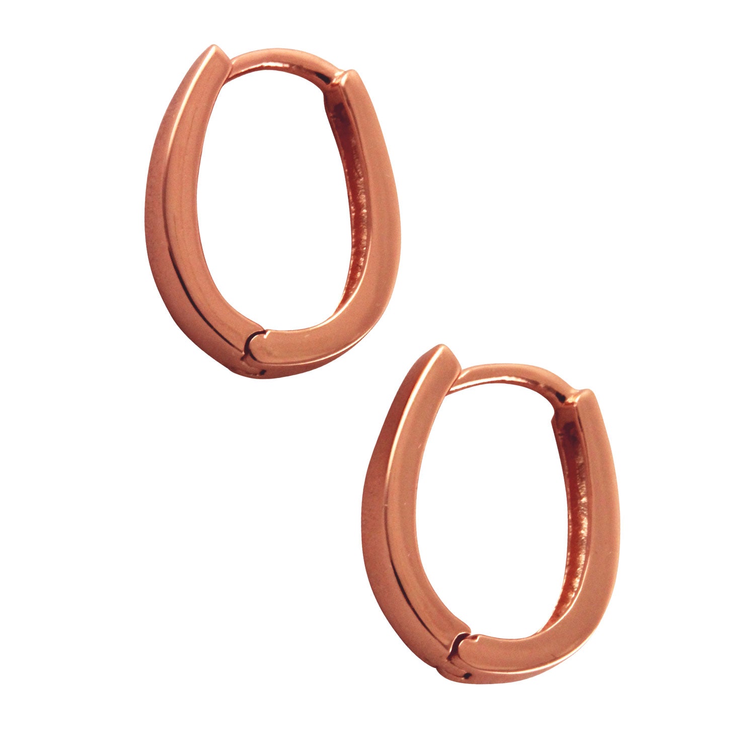 Rosy Oval Hoop Earrings