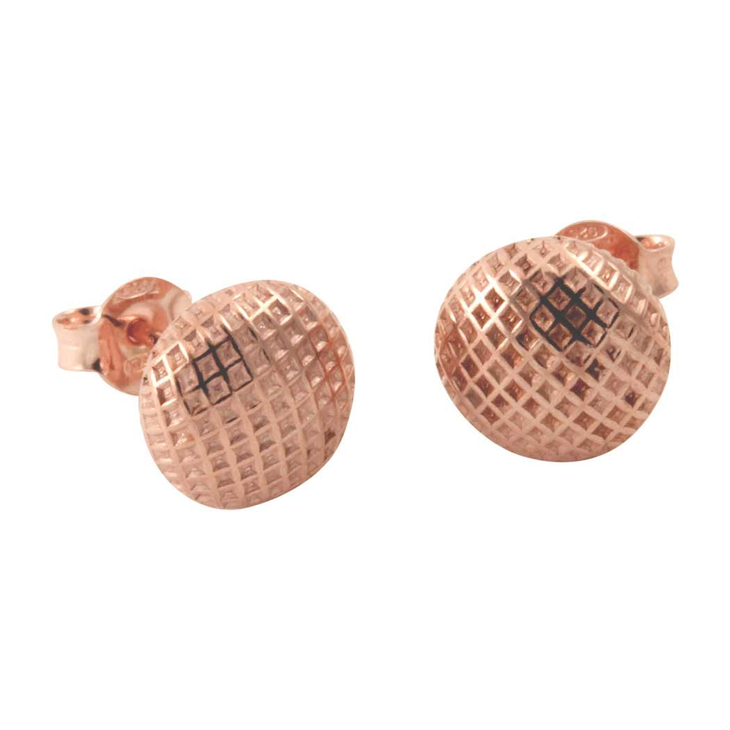 "Bram" Round Rosy Stud Earrings