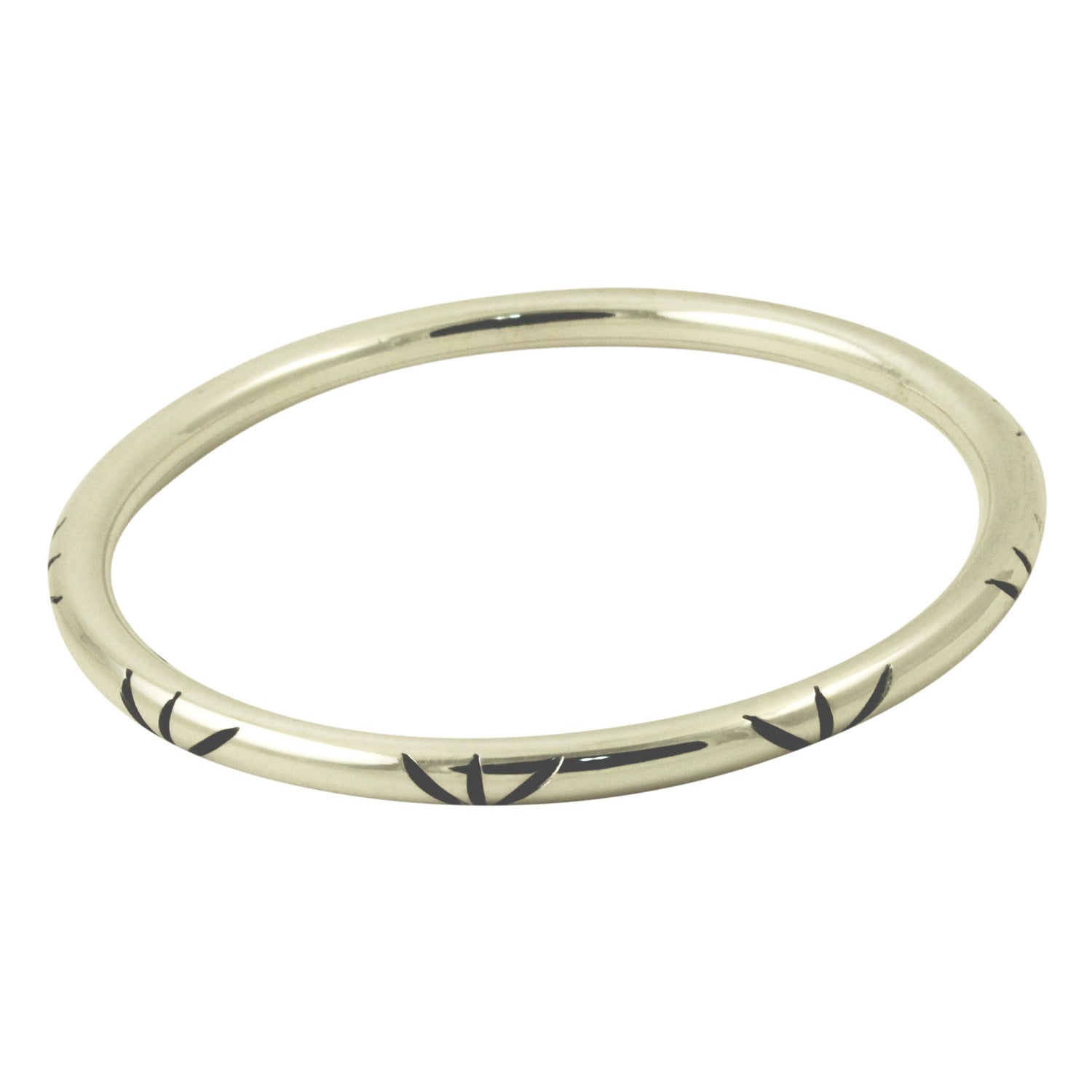 Deco Style Sterling Silver Bangle Bracelet