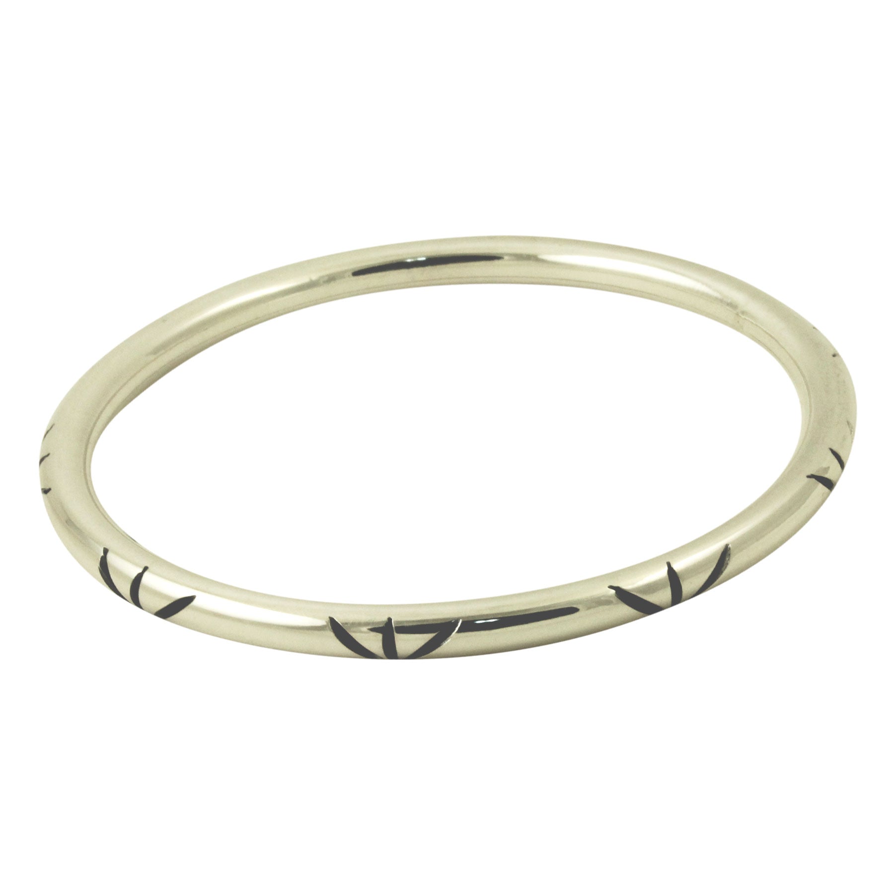 Deco Style Sterling Silver Bangle Bracelet