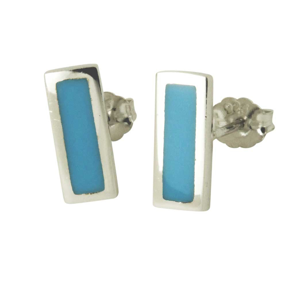 Turkoise Bar Stud Earrings