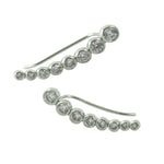 Sterling Silver CZ Ear Pin Climber Earring Studs