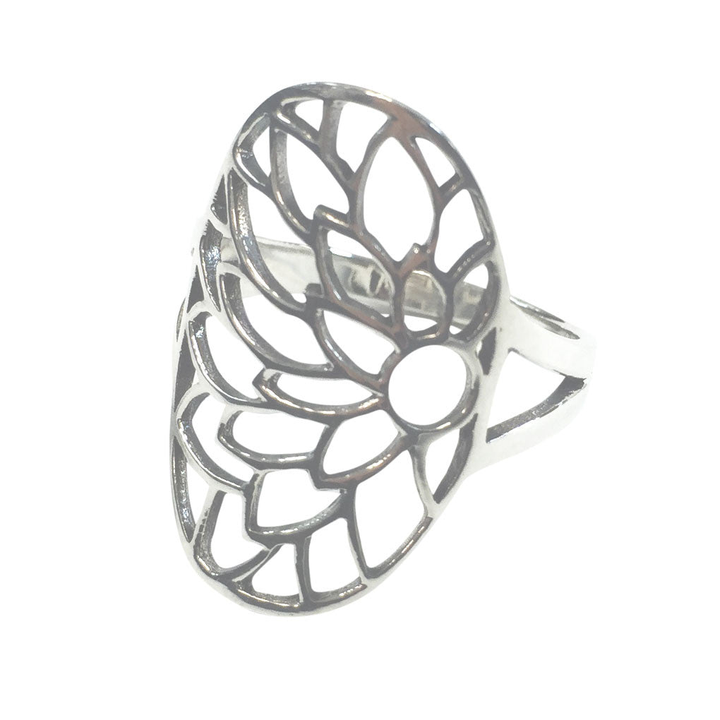 Sterling Silver Lotus Ring