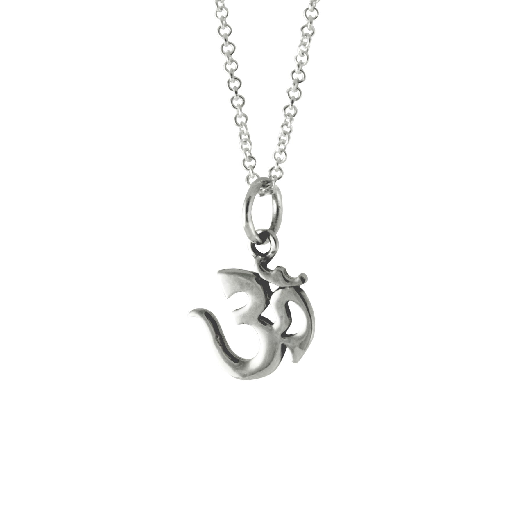 Sterling Silver Om Pendant Necklace