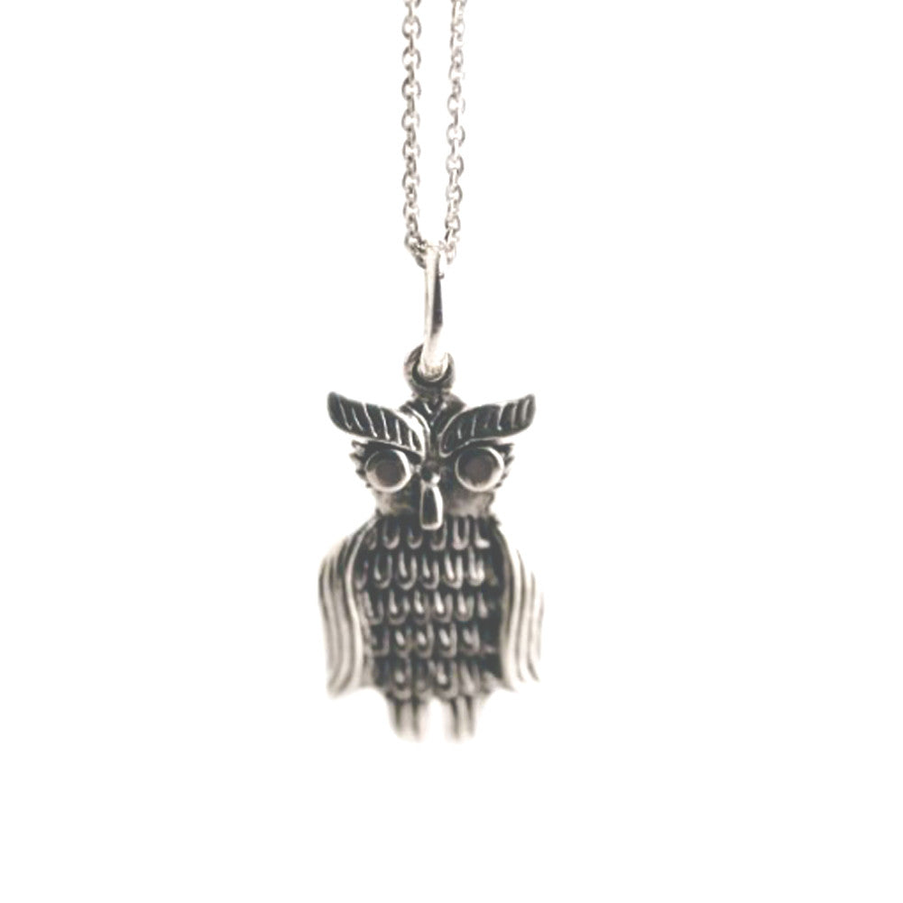 Sterling Silver Wise Owl Charm Necklace