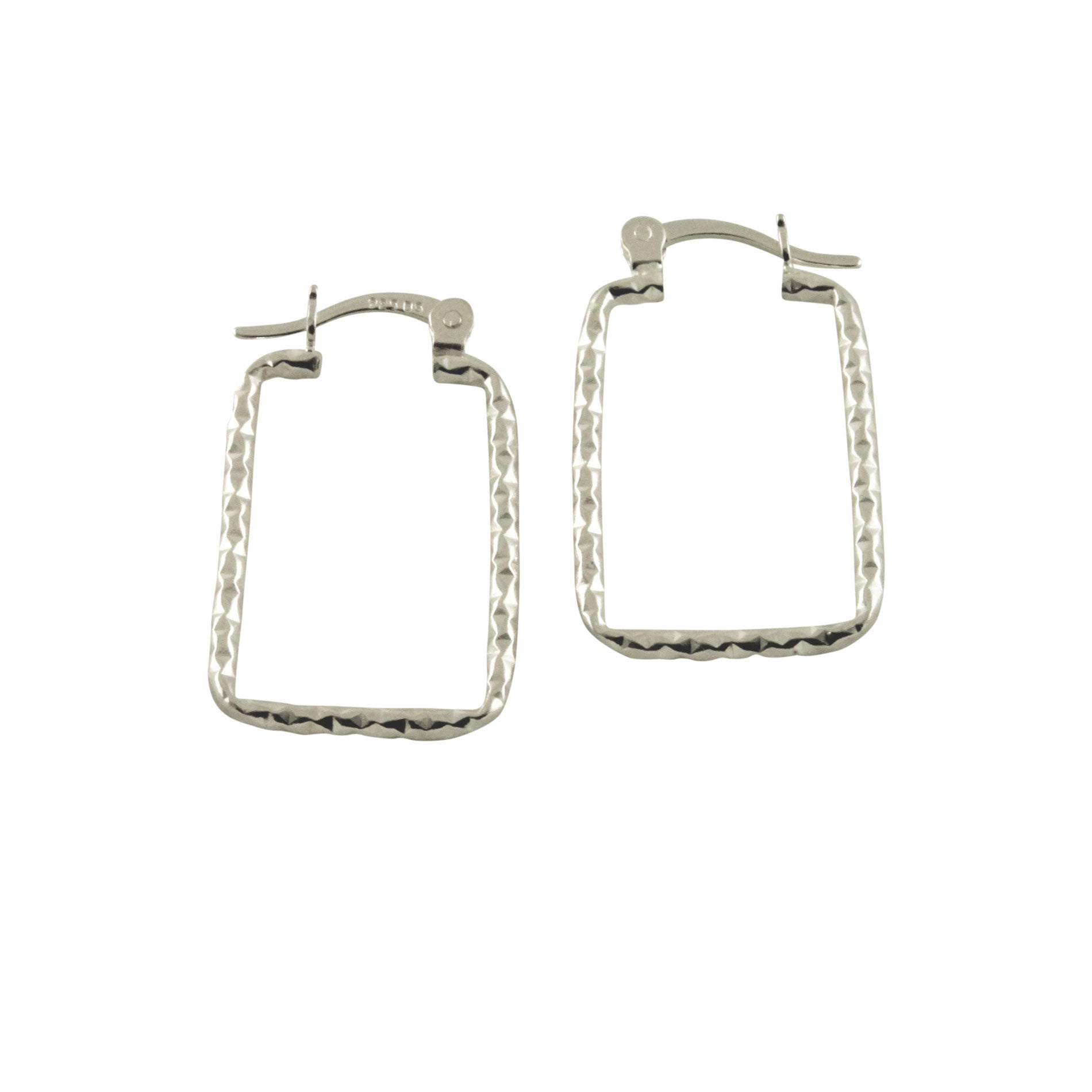 Sterling Silver Square Hoop Earrings