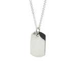 Engrave Sterling Plain Square Pendant Necklace