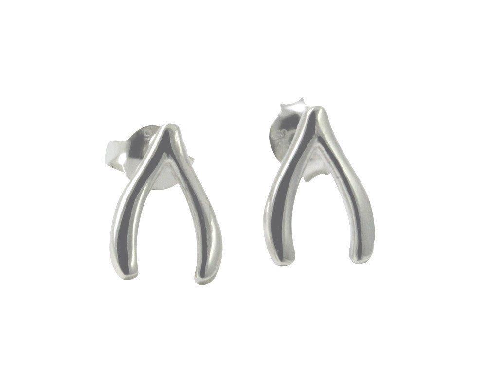 Sterling Silver Wishbone Stud Earrings