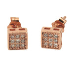 "Tiny" Mini Square Pave CZ Cluster Stud Earrings