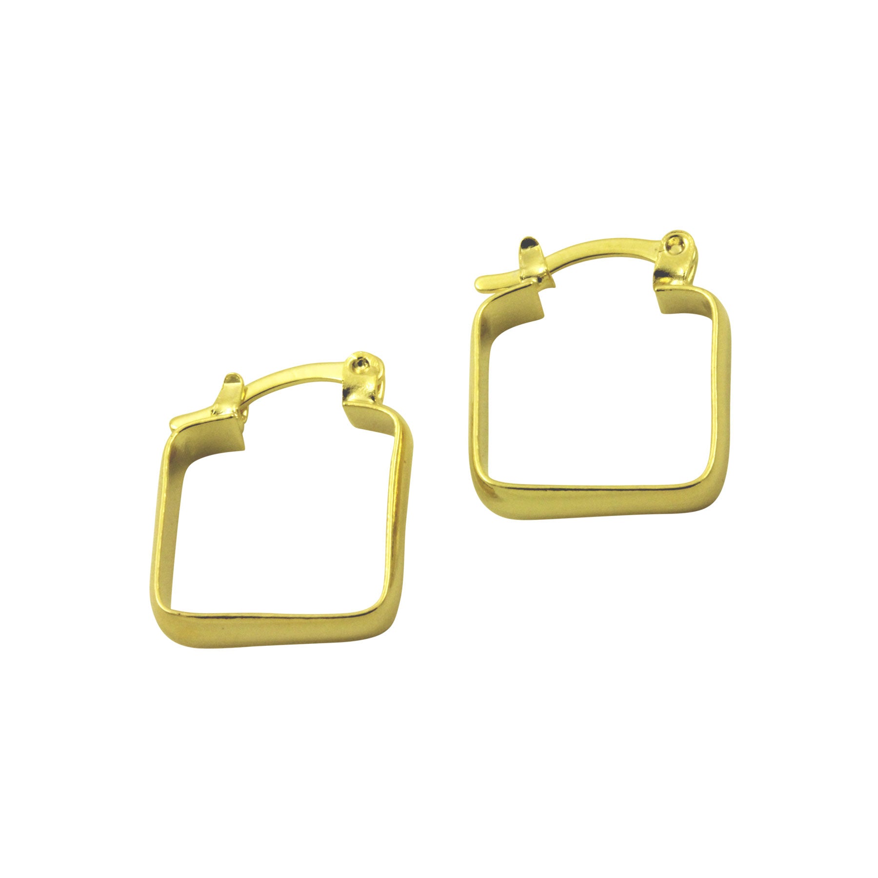 Gold Plated Square Hoop Earrings