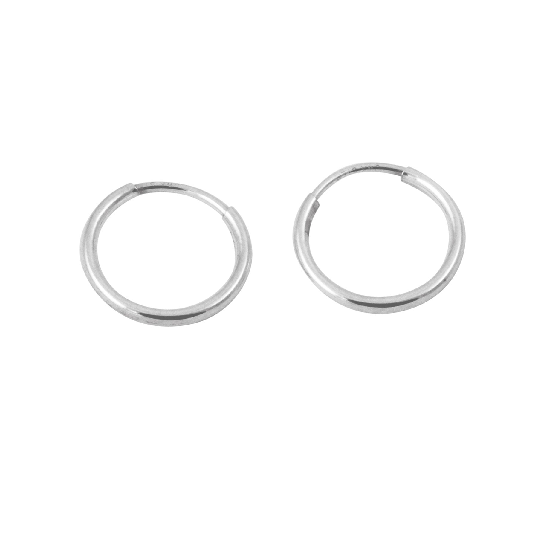 Sterling Silver Mini Plain Sleeper Hoop Huggie Earrings