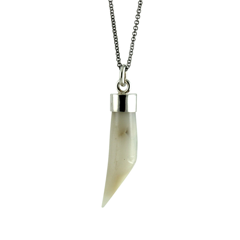 "Tusk" White Horn Pendant Necklace