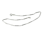 "Dotted Line" Bar Beaded Sterling Silver Anklet Bracelet