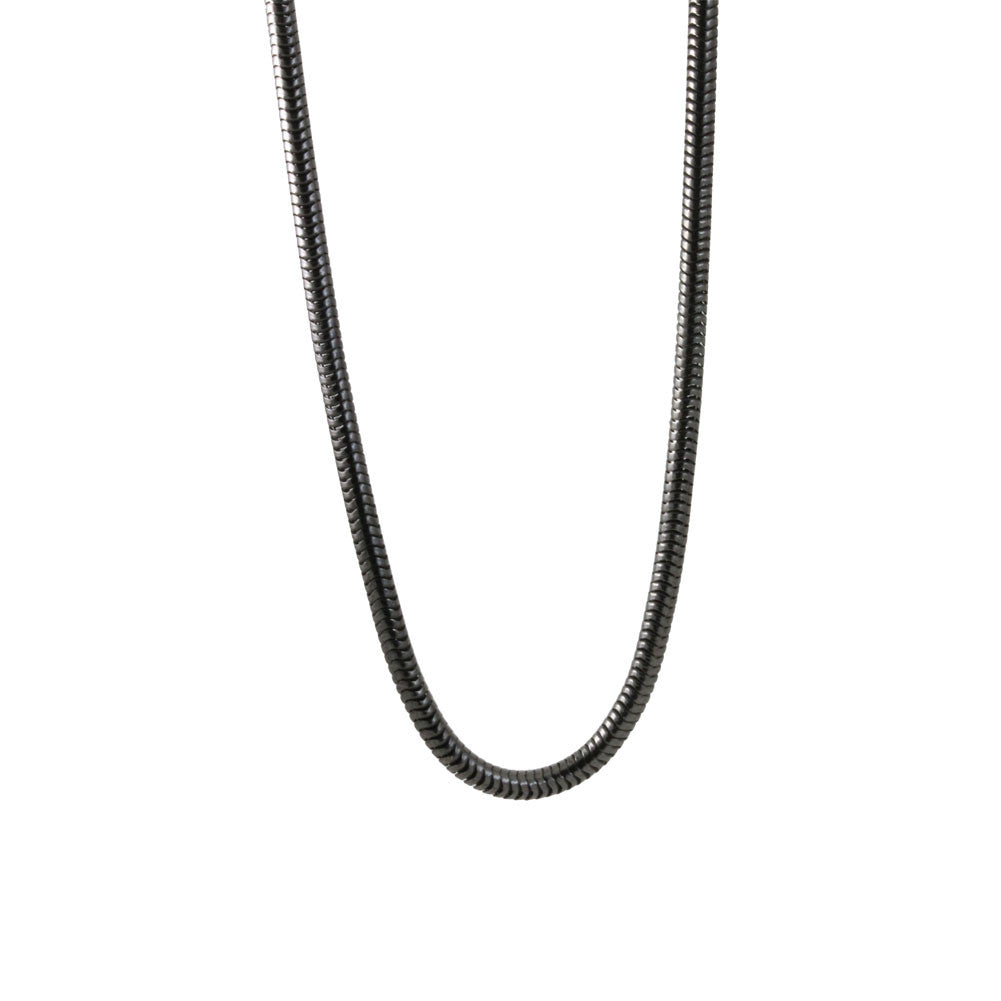 "Slim Slinky" Black Snake Chain Necklace