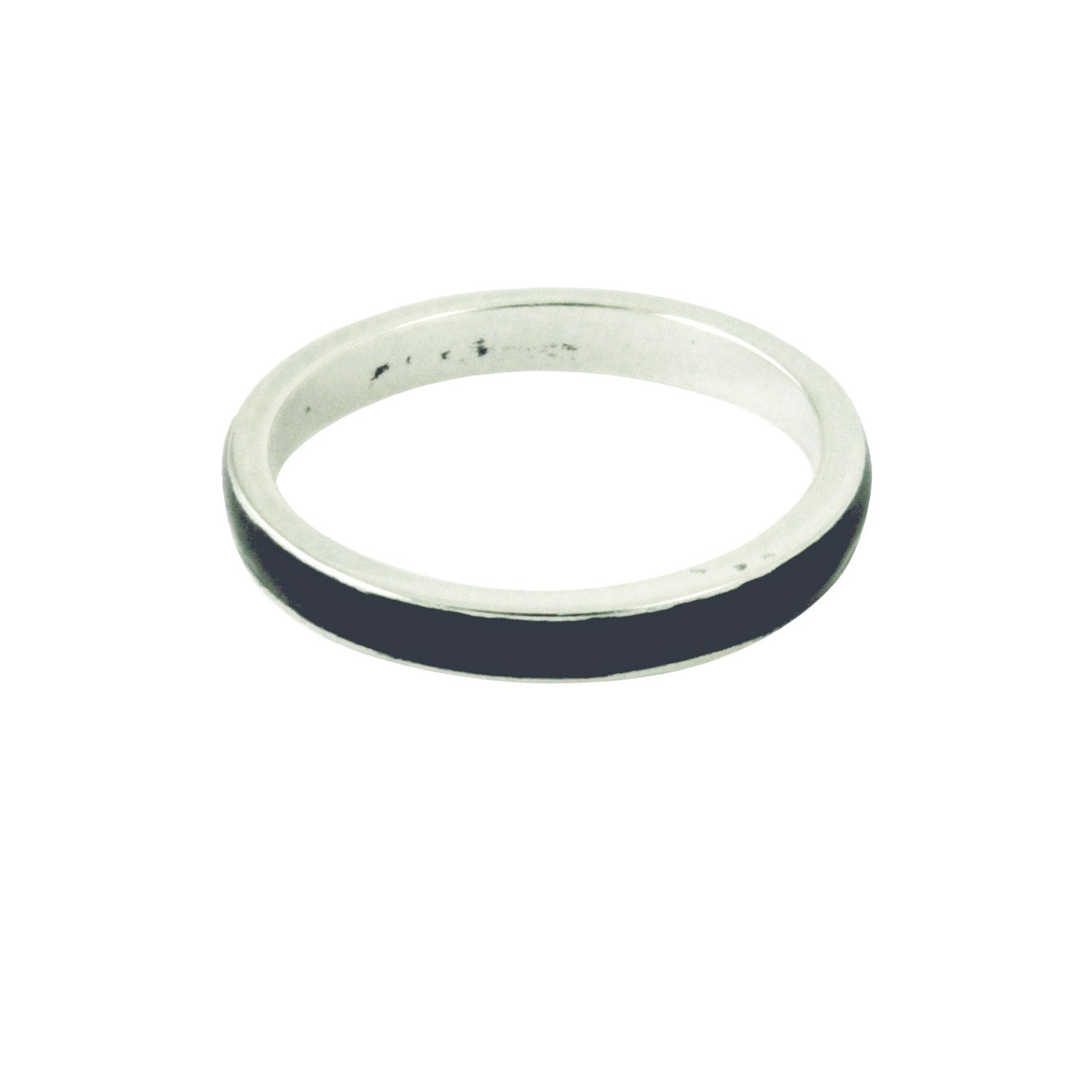 Sterling Silver Black Enamel Ring