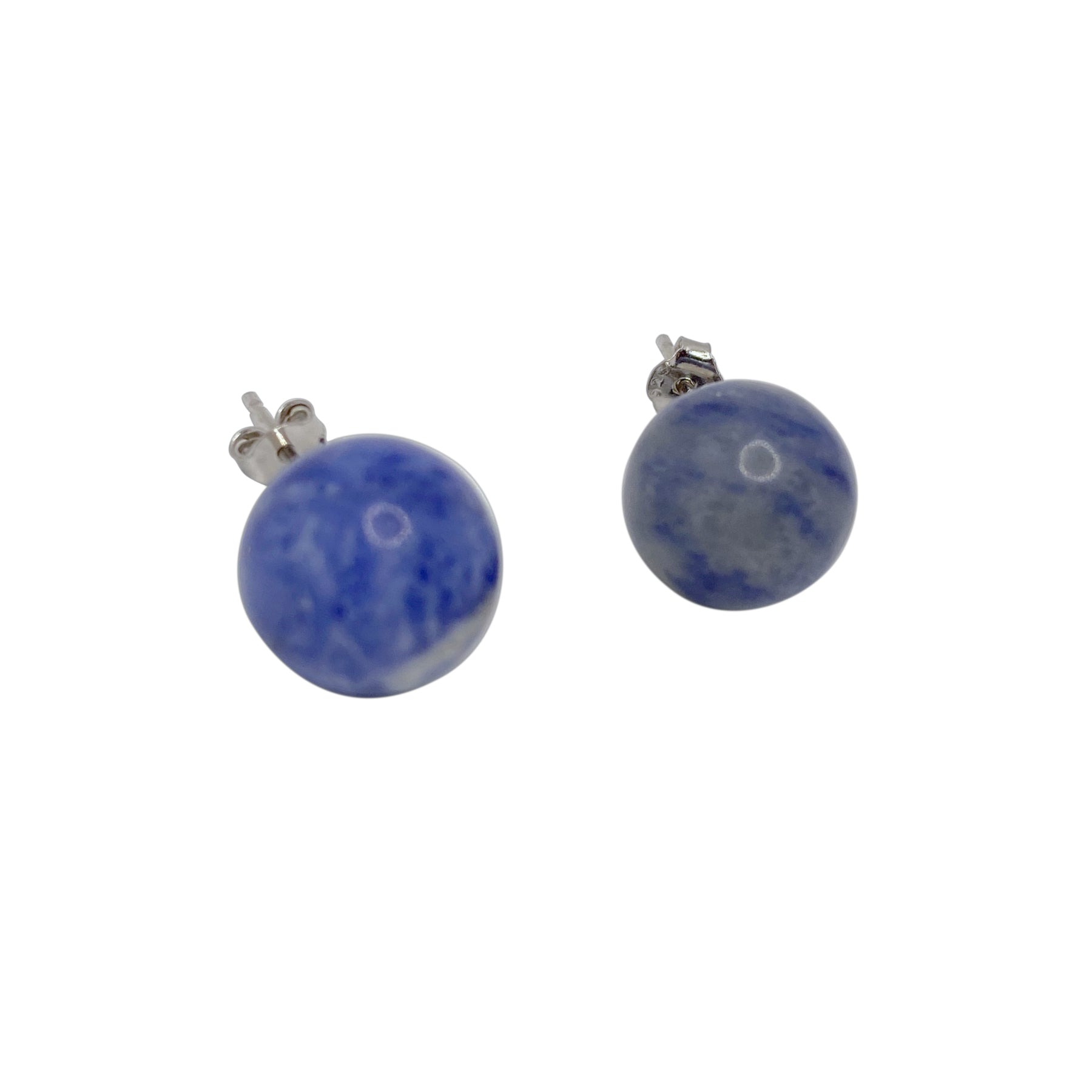 "Blue Marble" Sodalite Stone Stud Earrings