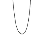 Blackened Silver Simple Cable Chain Necklace