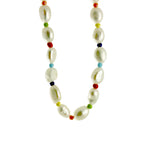 InterMix Colorful White Pearl Choker Necklace