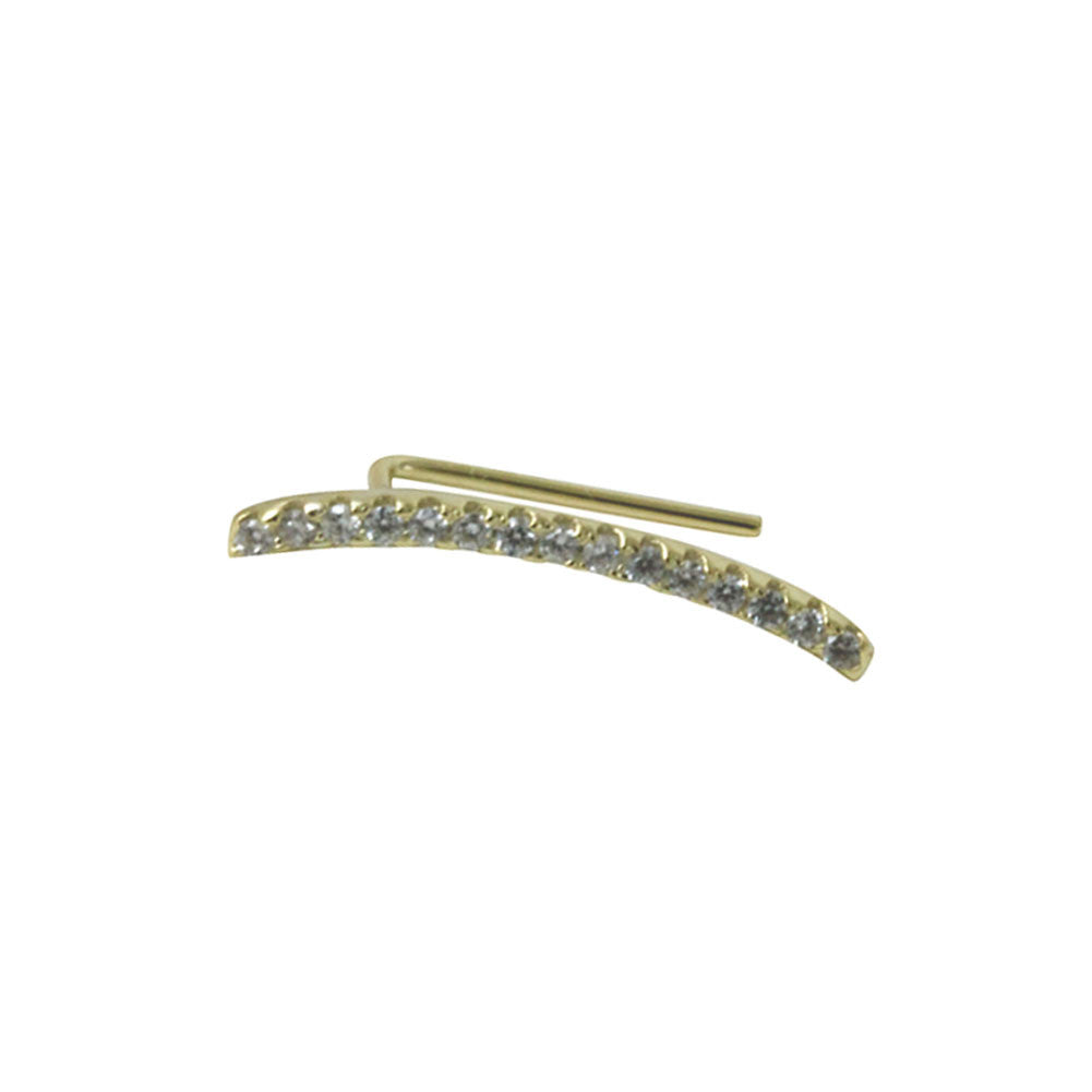 "Sparkle Bar" Gold-Dipped CZ Ear Cuff Earring Climber