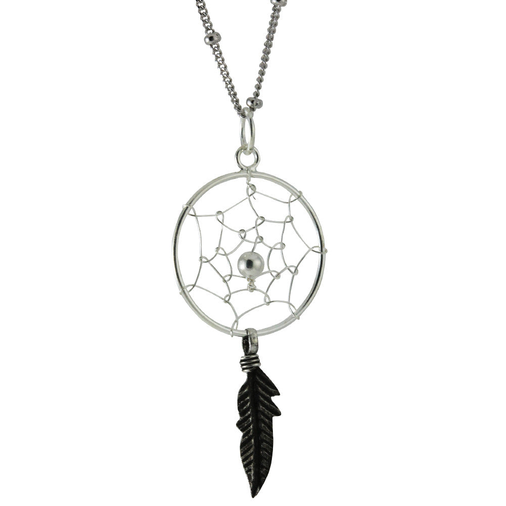 Sterling Silver DreamCatcher Pendant Necklace