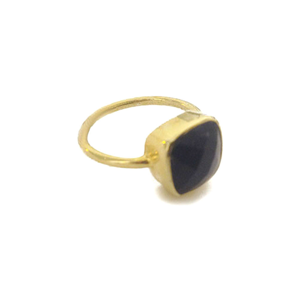 Gold-Dipped Blue Lapis Lazuli Ring