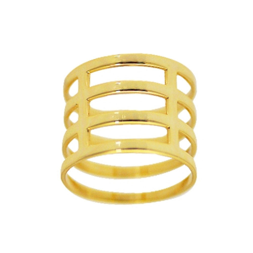 "Cardinal" Gold-Dipped Cage Ring