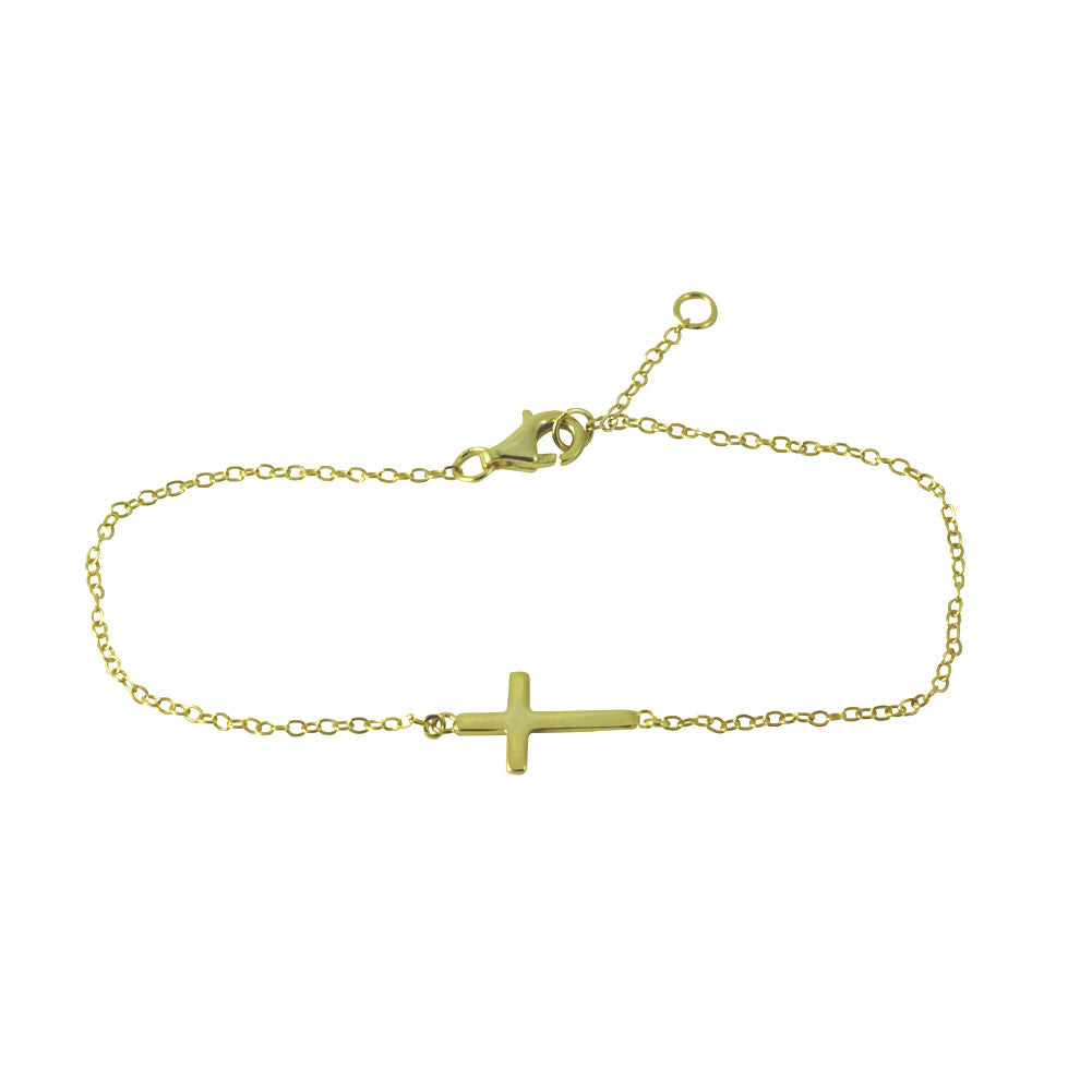 Mini Gold-Dipped Cross Bracelet