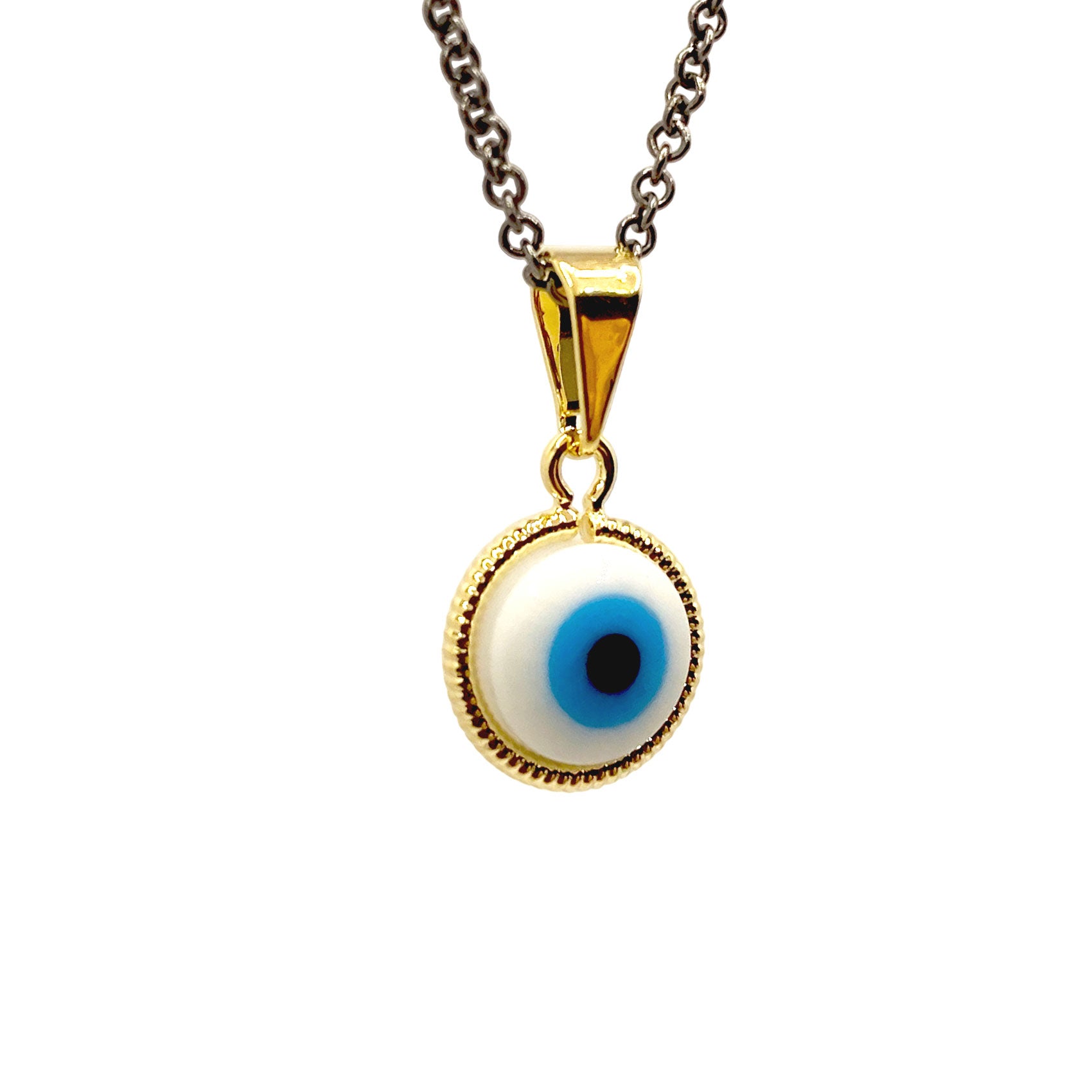 Golden Eye Enamel Necklace