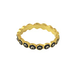 Gold-Dipped Mini Super Blue Eye Enamel Ring