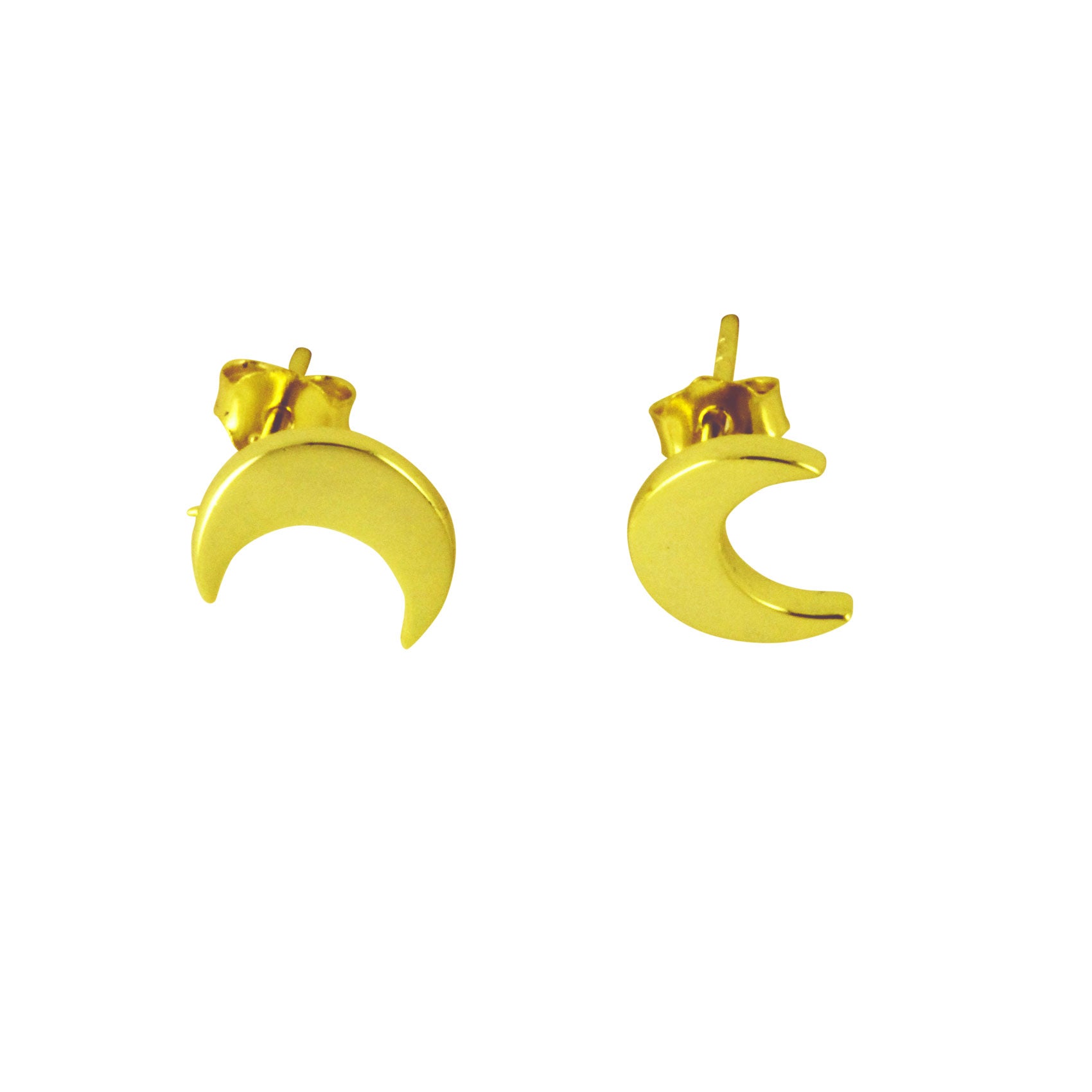 Sterling Silver Moon Stud Earrings