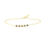 Gold-Dipped MultiColor Rainbow Stone Bracelet