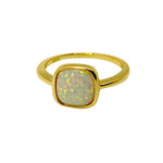 Gold Square Opal Ring