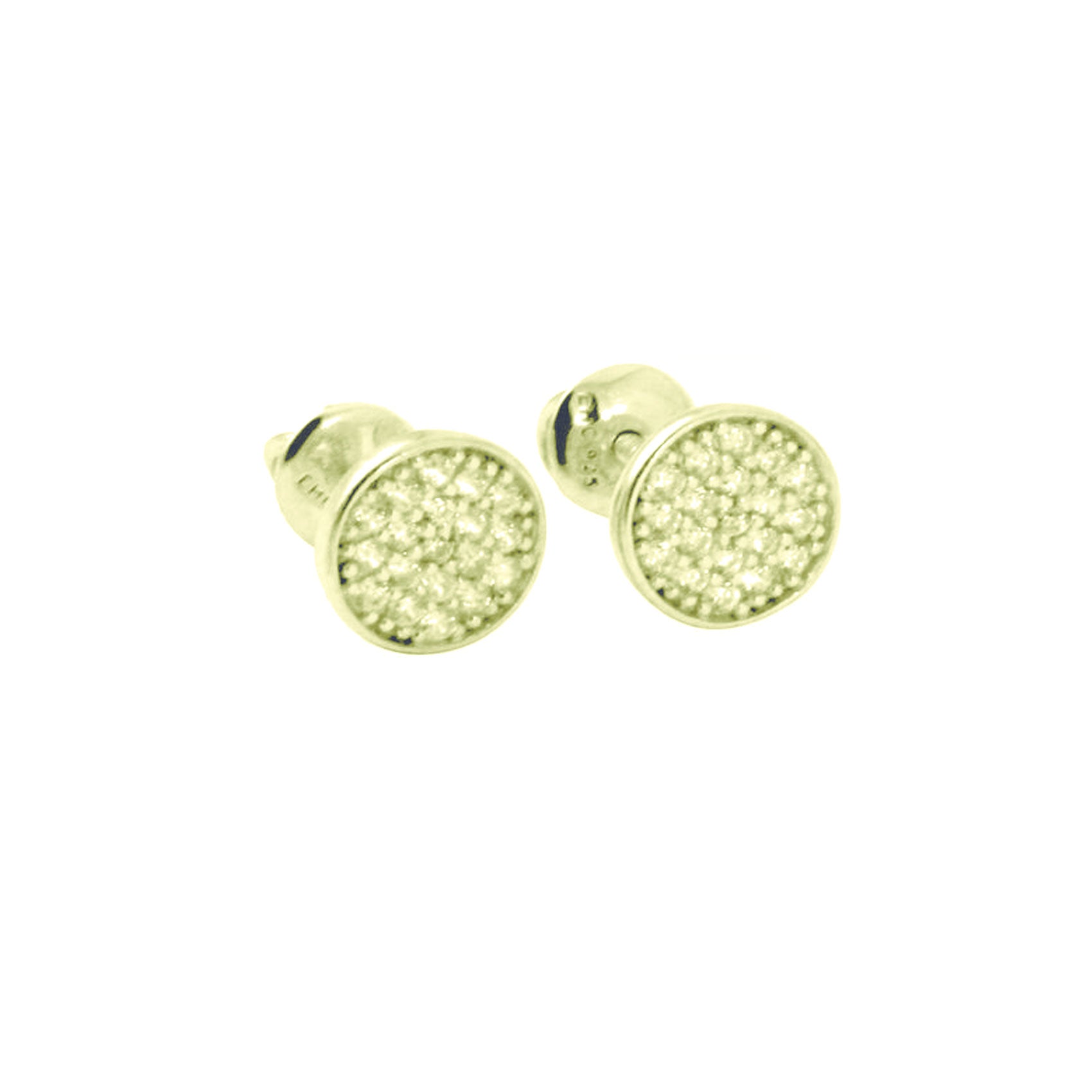 "Mini Twinkle" Sterling Pave Cluster Screw-Back Stud Earrings