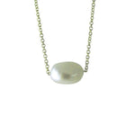 Gold-Dipped "Baroque" Single Pearl Necklace 16 inch