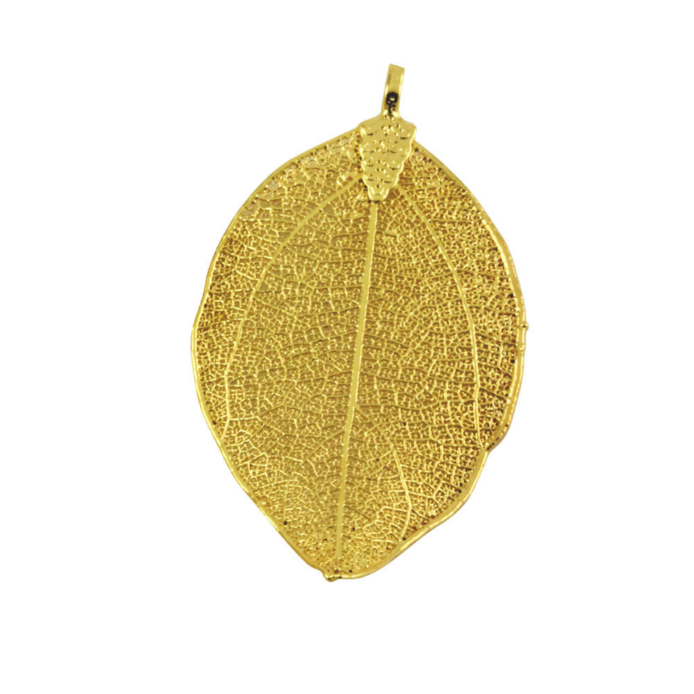 "Fly as a Leaf" Gold-Plated Organic Leaf Pendant