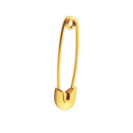 Gold-Dipped Safety Pin Hoop Earring