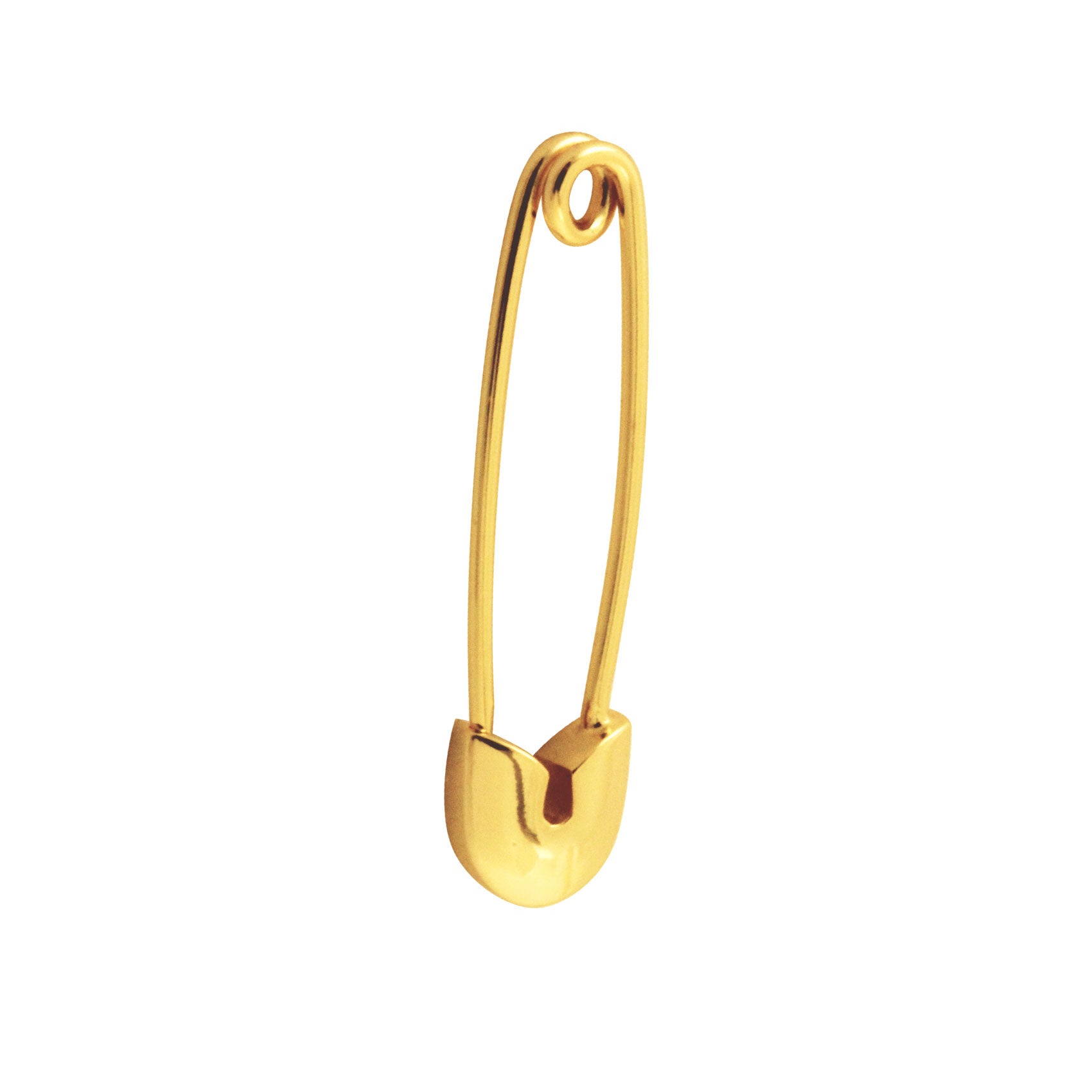 Gold-Dipped Safety Pin Hoop Earring