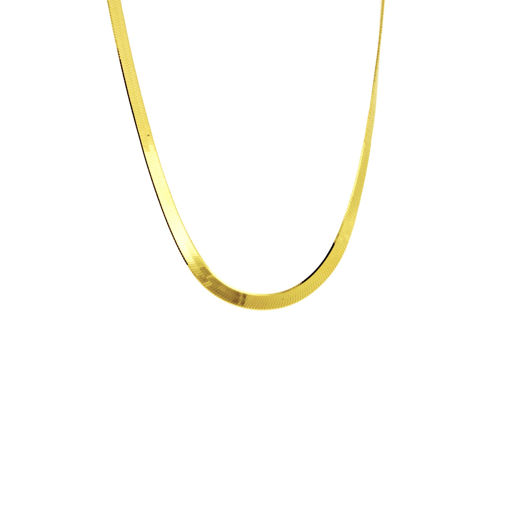 Gold-Dipped Modern Herringbone Necklace